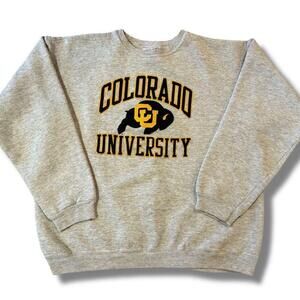 University Of Colorado Crewneck Sweatshirt Small Cu Buffaloes Ncaa Gray